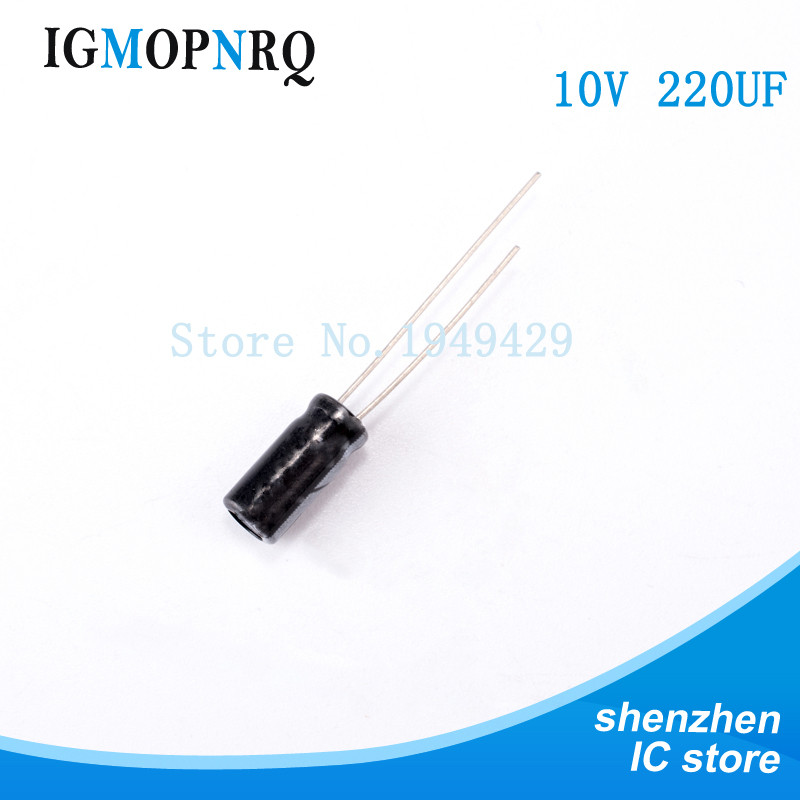 20 Cái / lốc 220uF 10V Nhôm Điện Phân Tụ 10V 220uf 6 * 7 Tụ Điện Phân