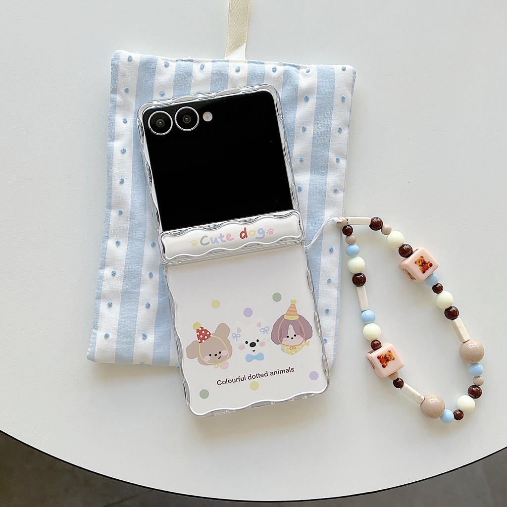 Flip7 Phim Hoạt Hình Gấu Sinh Nhật Có Dây Xích Flip7 Samsung Galaxy Z Flip7 Ốp Lưng Dễ Thương Cứng C