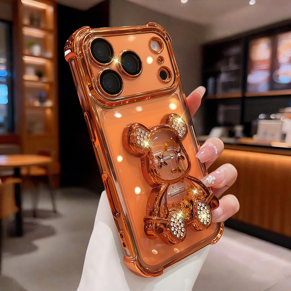 Ốp điện thoại chống rơi hình gấu cát kim cương Flash cho iphone 17 Pro Max 16 13 14 15 Pro Max Vỏ có Camera Bảo vệ toàn diện Vỏ chống sốc Vỏ cứng bảo vệ điện thoại
