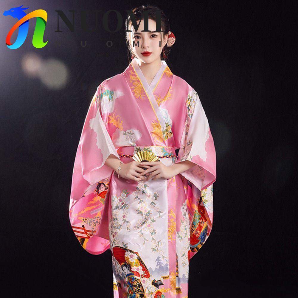 NUOMI kimono truyền thống Nhật Bản, Trang phục hóa trang sang trọng Váy kimono cô gái Sakura, kimono