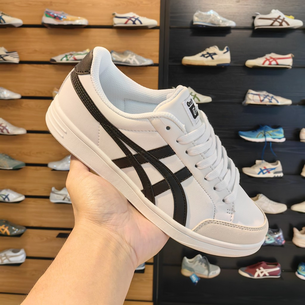 Giày chạy bộ Onitsuka Tiger Advanti phong cách mới - da trắng đen
