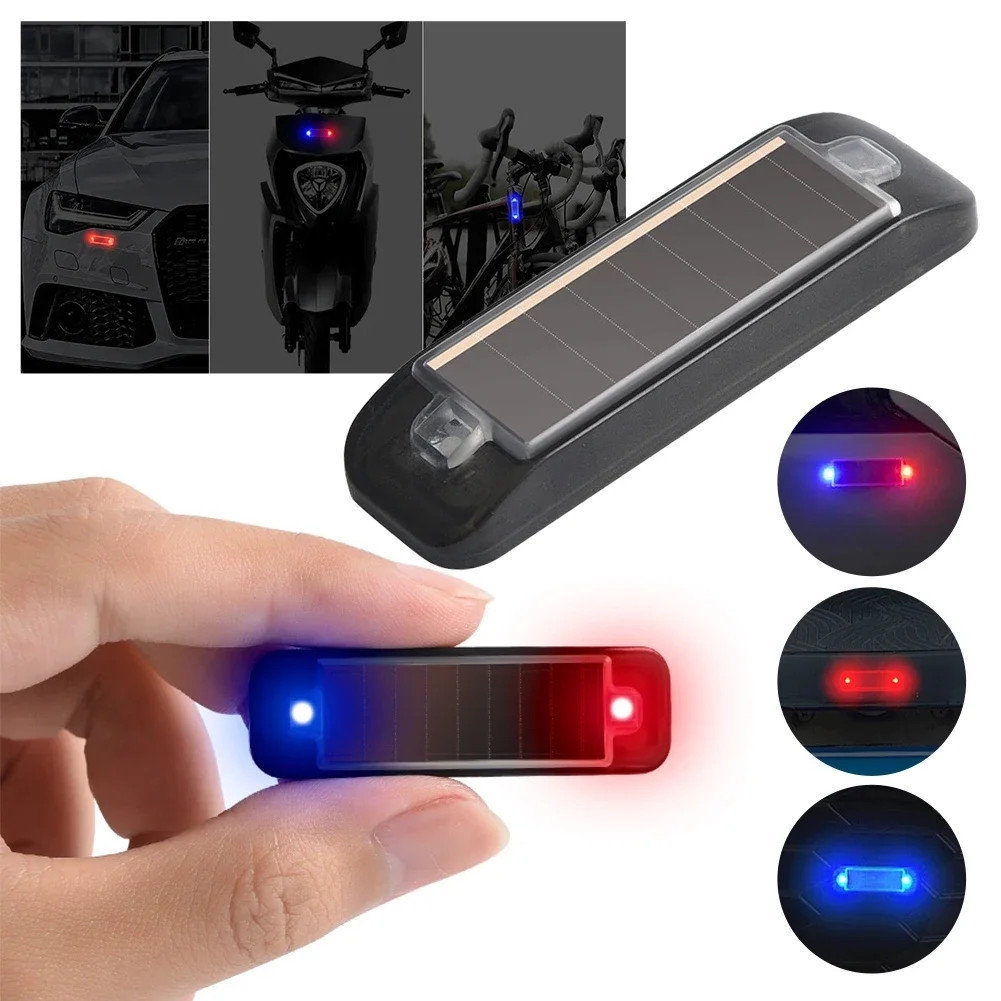 Mini LED Solar Powered Car Warning Light Night Security Simulation Wireless Alarm Anti-Theft Strobe 