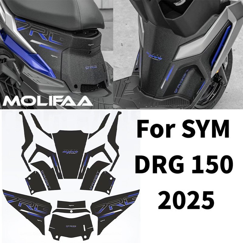 Dành Cho SYM DRG150 2025 Xe Máy 3M Dính Lưng Dày Trước Chân Bước Bảo Vệ Miếng Dán Ghế Xô In Trang Tr