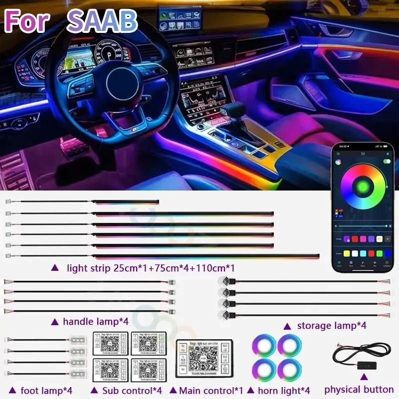 RGB 22in1 Nội Thất Ô Tô Acrylic Đèn Xung Quanh Ô Tô Cho SAAB 9-4X 9-7X 9-3 9-5 9-2X 9-X 9000 900 600