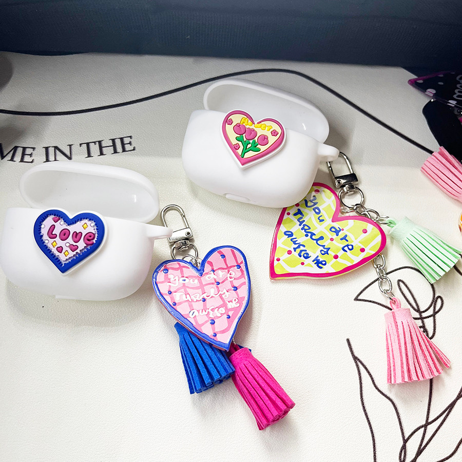 Ốp Lưng Họa Tiết Tình Yêu Cho EarFun Air 2NC / Air Mini 2 / Kẹp Có keychian Vỏ Silicon Cho Earfun Ai