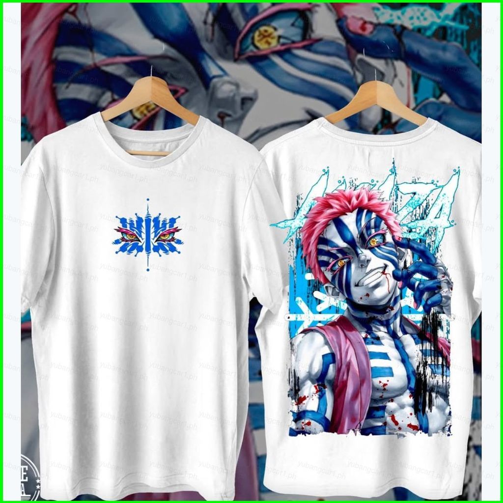 YB1 Demon Slayer Akaza Hakuji Áo thun mùa hè Anime tay ngắn BY1