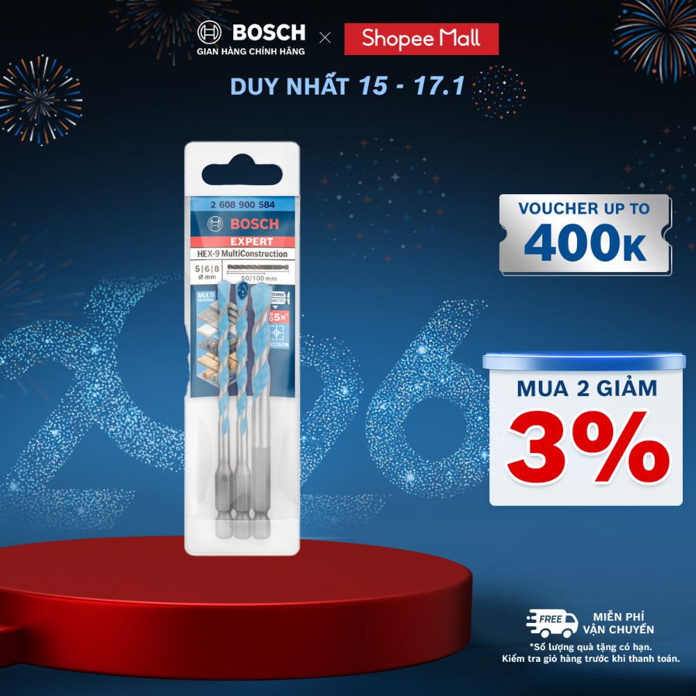 Bộ mũi khoan Bosch Hex-9 đa năng