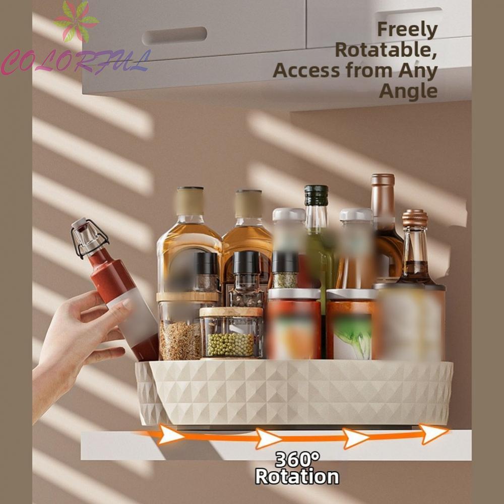 【COLORFUL】360 degree rotating storage rack for kitchen use with space saving design 22.5cm