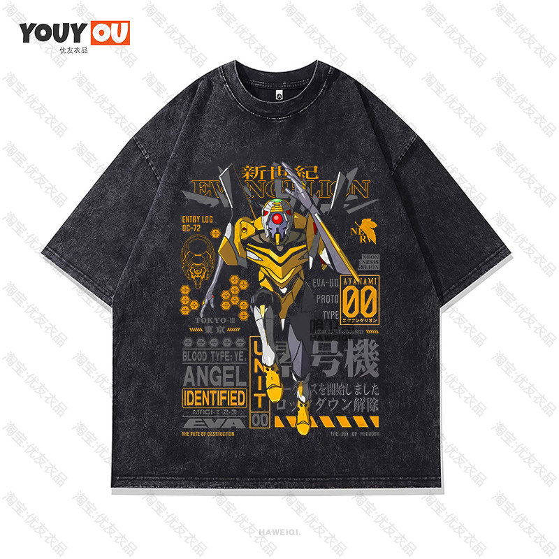 Áo Thun Oversize Vintage Retro Chủ Đề Evangelion Unit-01 Cho Nam