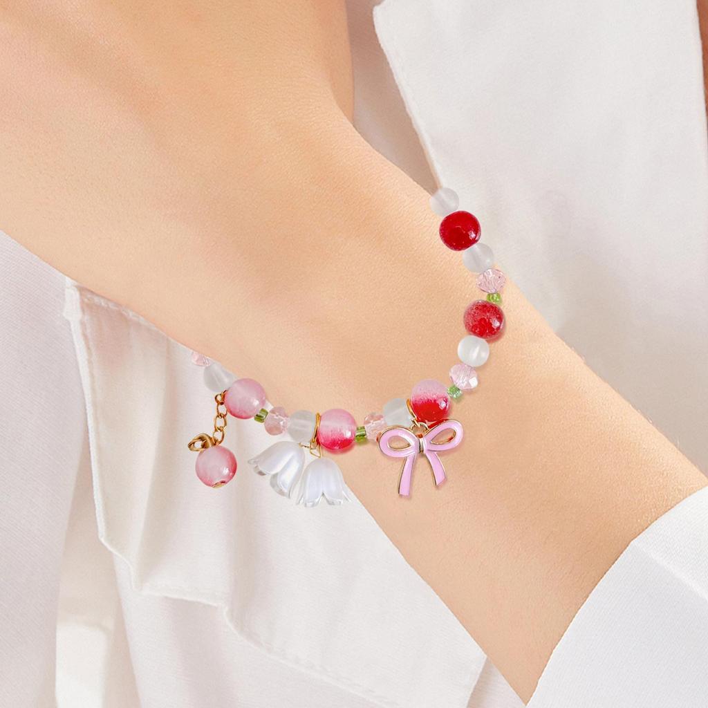 Flower Girl Bracelet Wedding Jewelry Gradient Color Fashion Bangle Chic Ladies Jewelry Elegant Flowe