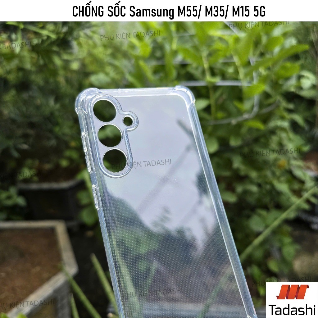Ốp Lưng Chống Sốc Samsung M55 5G, Samsung M35 5G, Samsung M15 5G Dẻo Trong Suốt, Có Gờ Bảo Vệ Camera