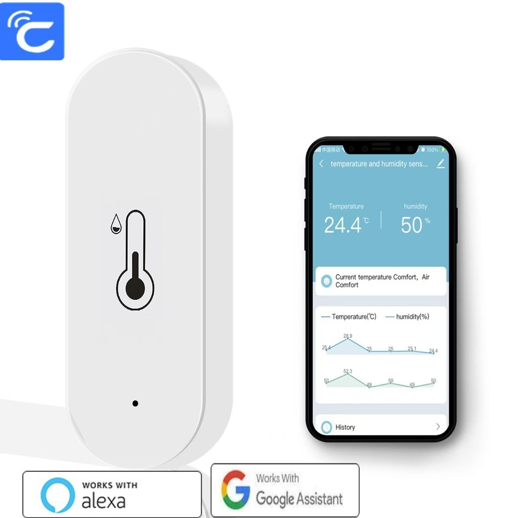 Nhiệt kế Cozylife WIFI Hỗ trợ thông minh Alexa Google Điều tra bằng giọng nói Nhiệt độ 4.6