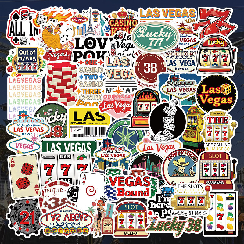 Hoạt Hình Las Vegas Dán Las Vegas Giải Trí Thành Phố Dán Máy Tính ipad Điện Thoại Di Động Trang Trí 