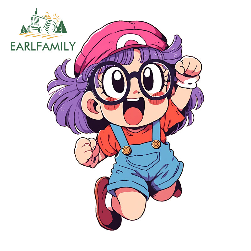 EARLFAMILY Dễ Thương Arale Hoạt Hình Dán Xe Ô Tô Chống Nước Hành Lý Xe Máy Windows Mũ Bảo Hiểm Cản V
