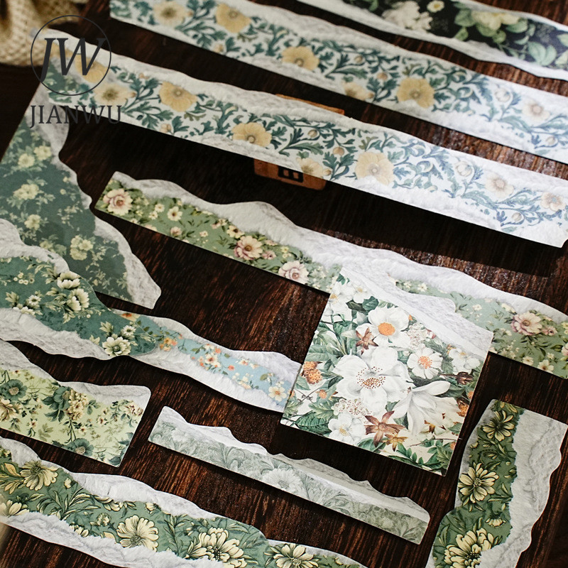 JIANWU Mồi Hoa Bóng Series Vintage Ren Hoa Phong Cảnh Chất Liệu Cắt Dán Sáng Tạo DIY Tạp Chí Văn Phò
