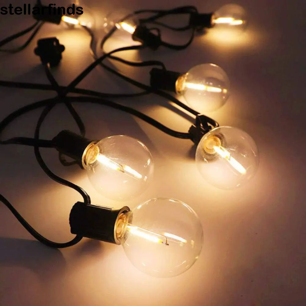 Đèn dây ngoài trời QWDLID, Bóng đèn nhựa Thiết kế chống vỡ Đèn dây quả cầu LED G40, phích cắm EU US 