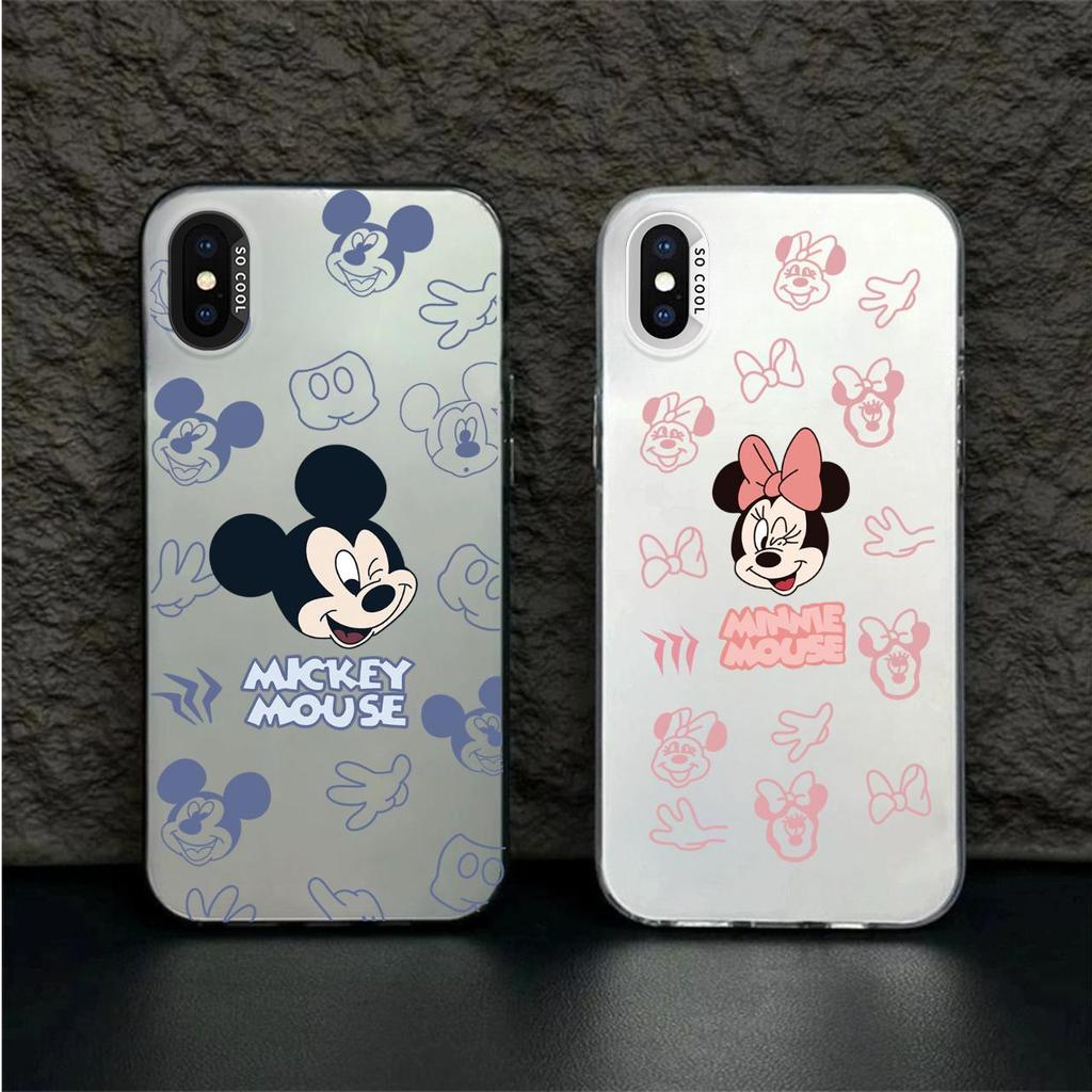 Ốp Điện Thoại Màu IMD Màu Trắng Mờ Cho iPhone X XS XR XSMAX Mickey Ốp Lưng Silicon