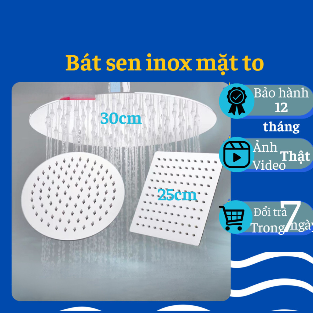 Bát sen cây vuông tròn to, bát sen cây to 20, 25, 30 cm, bộ cần nối sen tắm đứng, bát sen tắm lớn
