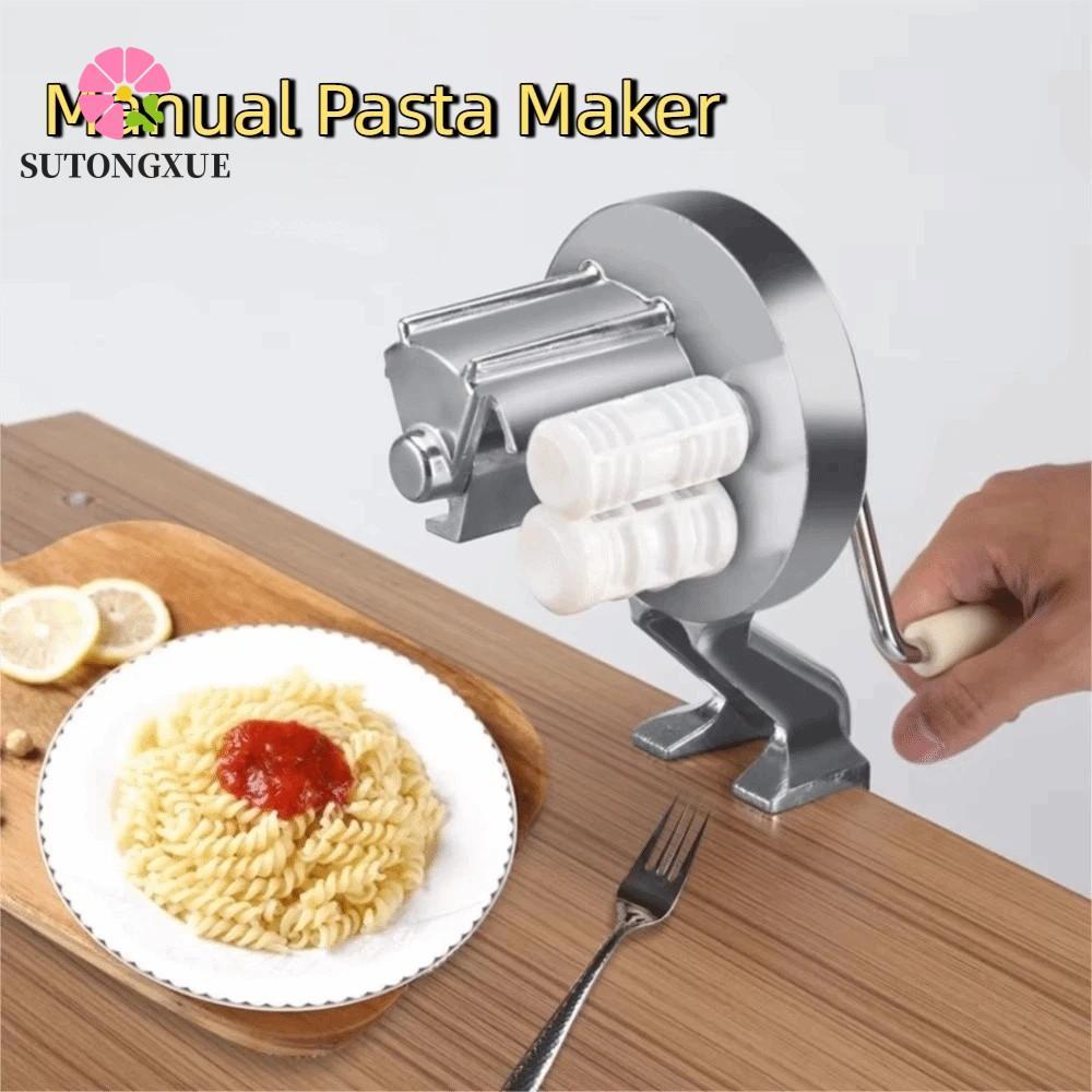 SUTONGXUE Hướng dẫn sử dụng Máy làm mì ống, Máy ép tay quay Máy ép Macaroni, Nhà hàng máy Fettuccine hợp kim nhôm tiện dụng tiết kiệm nhân công bền bỉ