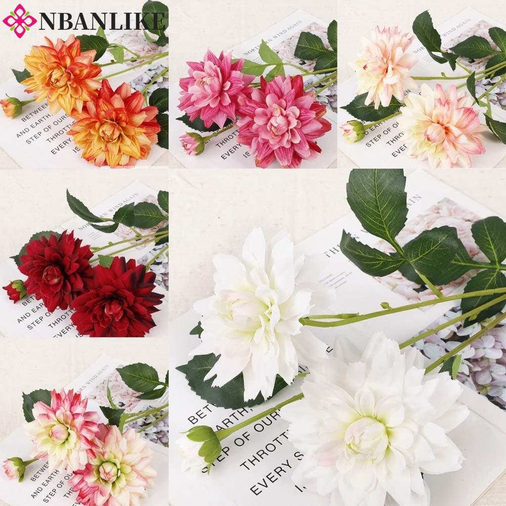 NBANLIKE Nhân Tạo Hoa Dahlia, Cảm Ứng Thật Handmade Mô Phỏng Lớn Dahlia, Bình Trang Trí Thực Vật 76c