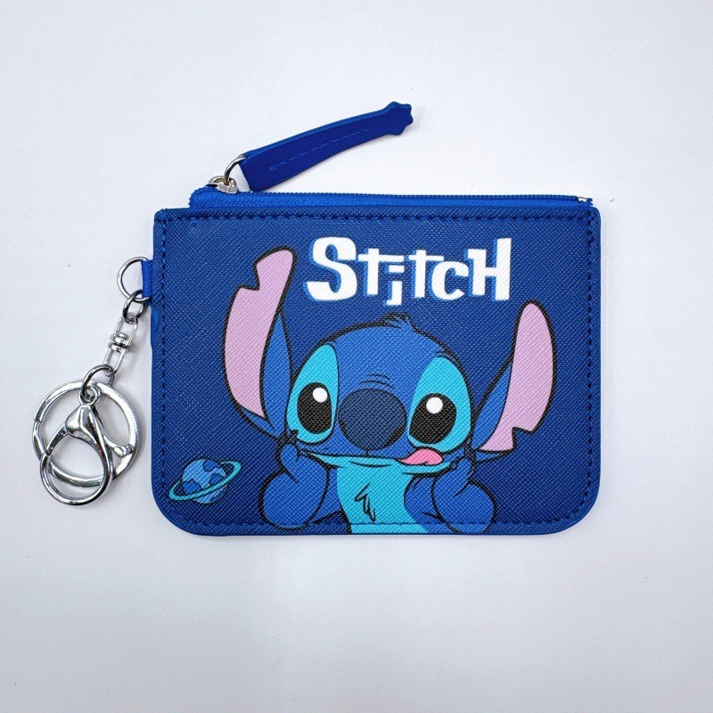Disney Lilo & Stitch Ví Ezlink Thẻ Pass Chủ Ví Đựng Tiền Xu Móc Khóa Da PU Túi Chống Thấm Nước Mặt D