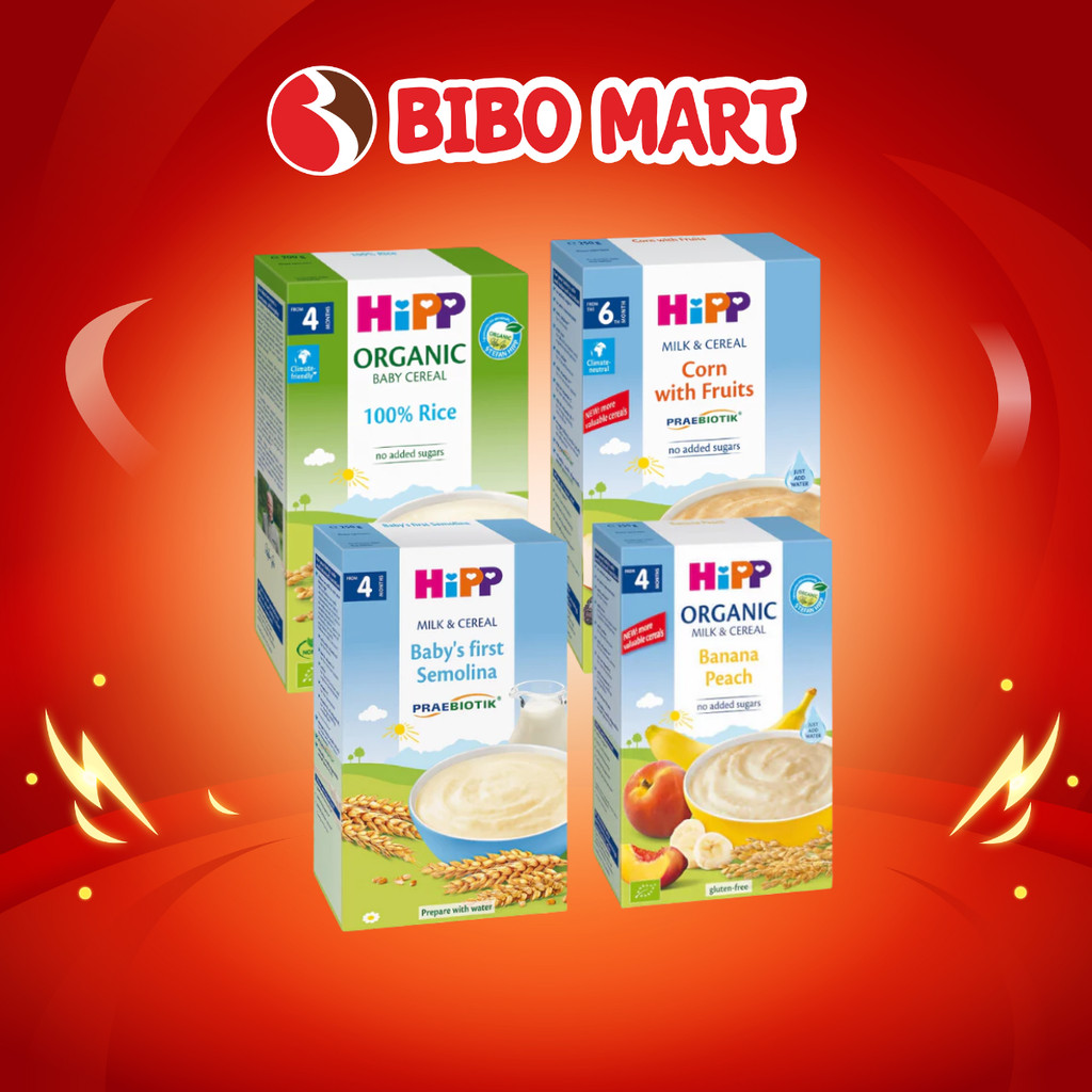 Bột Ăn Dặm HiPP Organic Ăn Dặm Khởi Đầu Bổ Sung Chất Xơ Cho Bé Hộp 200g 250g - Bibomart