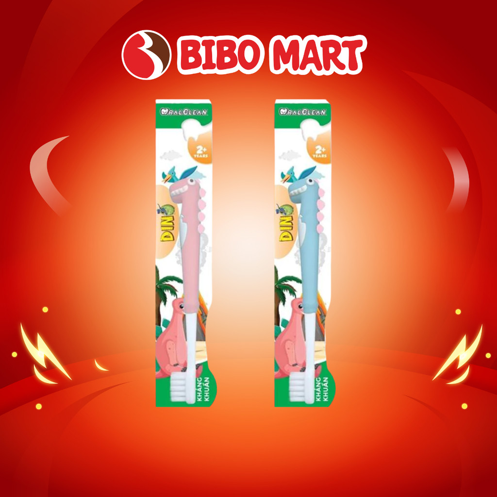 Bàn Chải Đánh Răng OralClean Dino Kids Soft Lông Siêu Mềm Sạch Sâu Khoang Miệng Cho Bé - Bibo Mart