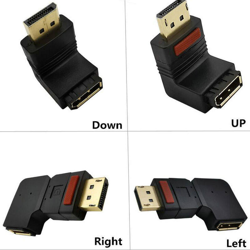 90 Độ DP Mở Rộng Nam Đến Nữ displayport Đầu Nối Dài 1.4 Màn Hình Kết Nối 60HZ Có Khóa
