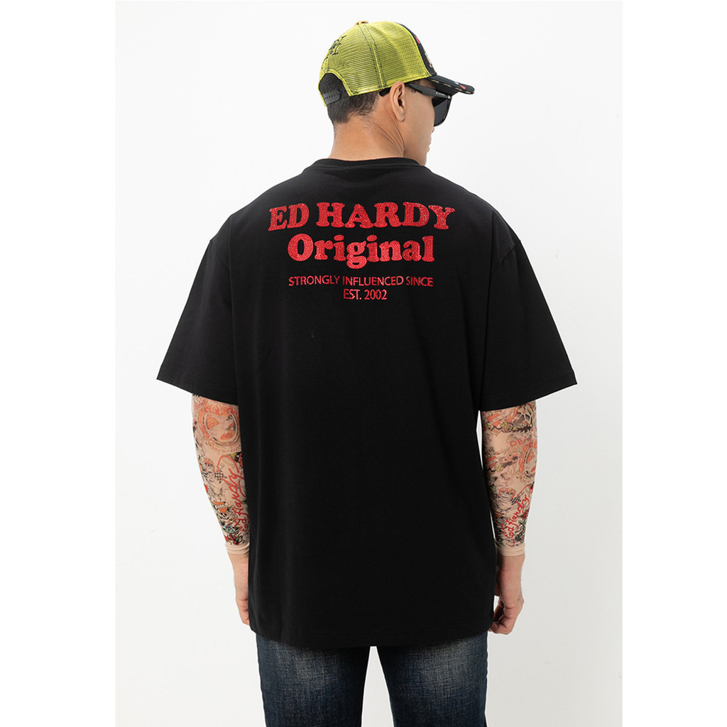 Áo thun thông thường in hình cổ điển Ed Hardy