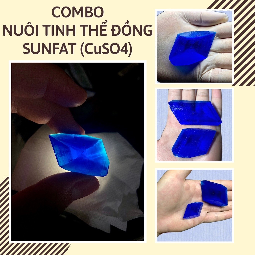 Combo - CuSO4 - nuôi tinh thể Đồng Sunfat + hướng dẫn
