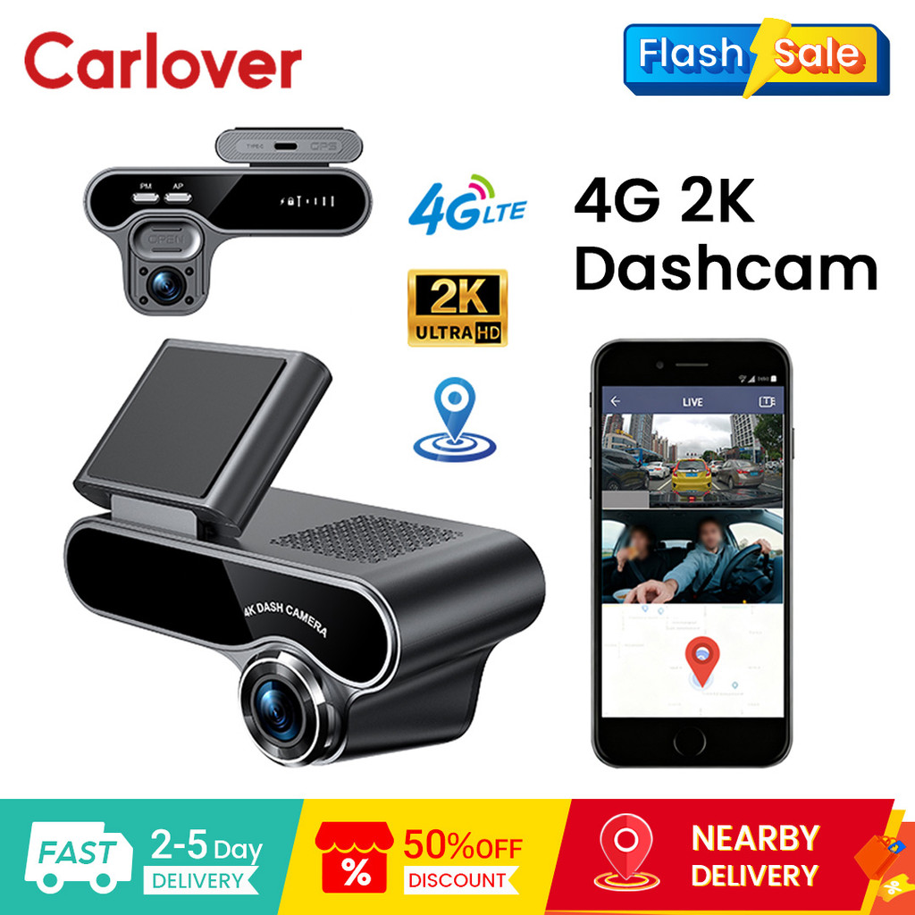 Carlover Q10 4G 2K Dashcam với GPS Track Radar kép phía trước và phía sau HD IR Tầm nhìn ban đêm Trò