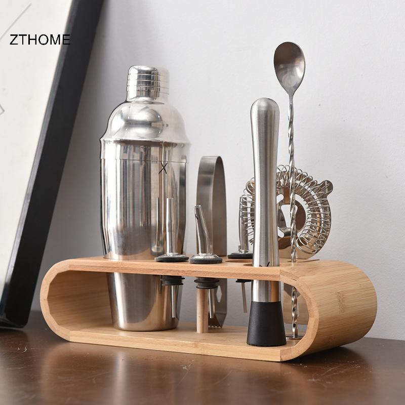 ZTHOME 10 Chiếc Cotail Shaker Set Thép Không Gỉ Bartender Kit Cotail Mixer Martini Boston Shaker Đản