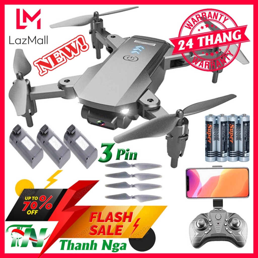 Flycam Drone Q12 Pro Max Máy Bay Camera 4K Hot 2022 Điều Khiển Từ Xa 4 Cánh Chất Hơn Flycam Mini E58