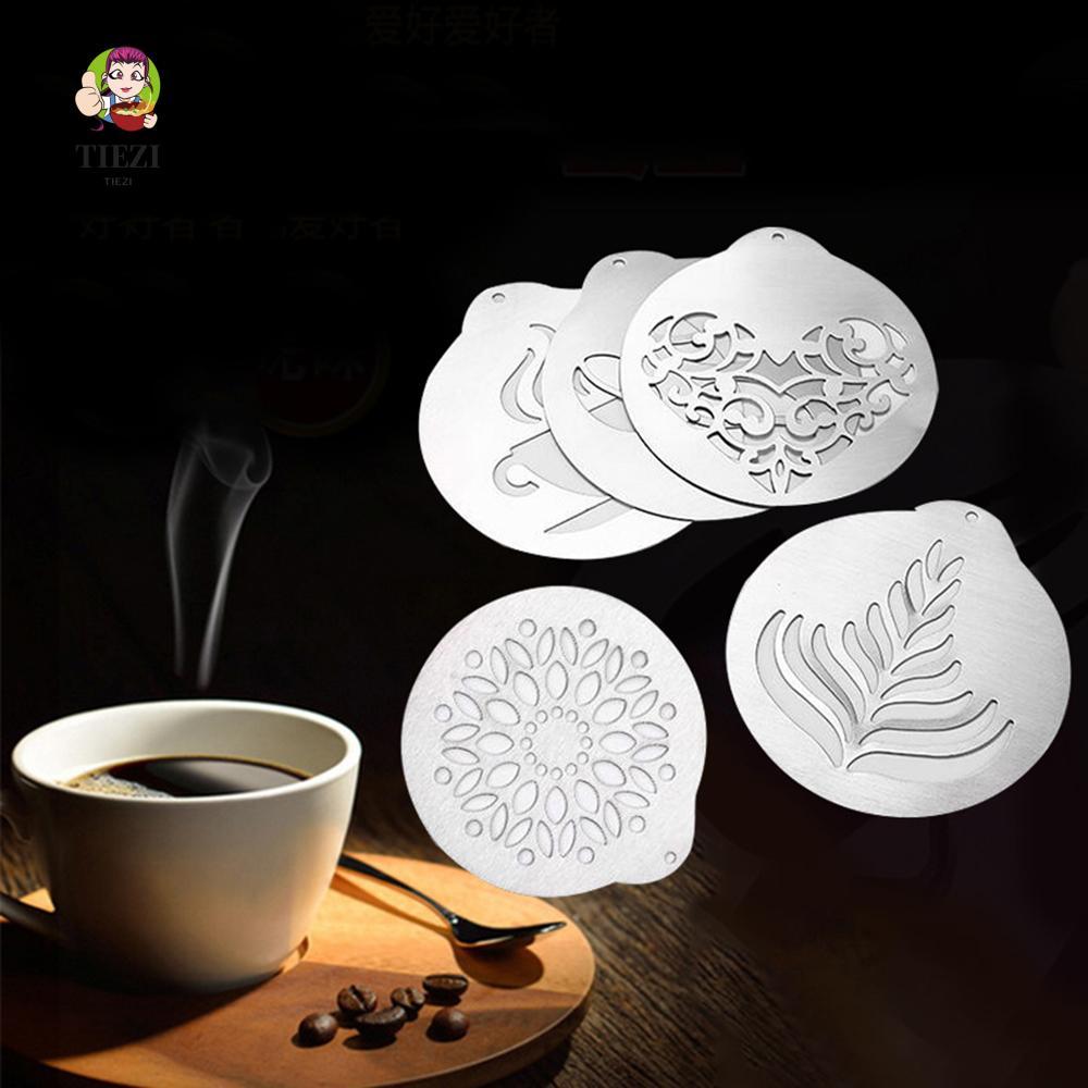 TIEZI Coffee Stencil Set Treo Smooth Edge Tools Barista Supplies Cappuccino Arts Coffeeware