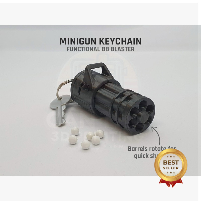 móc khoá Minigun Keychain — Functional BB Blaster