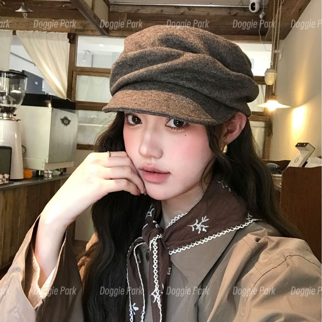 Nhật Bản Lười Yamamoto Phong Cách Xếp Ly Xếp Ly Mũ Len Phù Hợp Với Mũ Newsboy Retro 2615