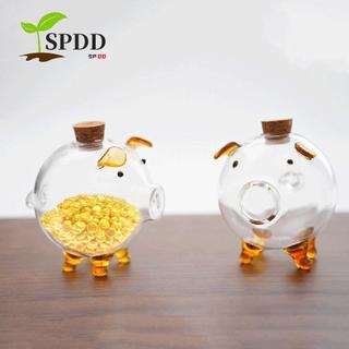 SPDD Piggy Money Bank, Hộp tiết kiệm tiền xu hoạt hình thủ công, trong suốt nhẹ bền thực tế Lọ đựng tiền thủy tinh trang trí nhà cửa