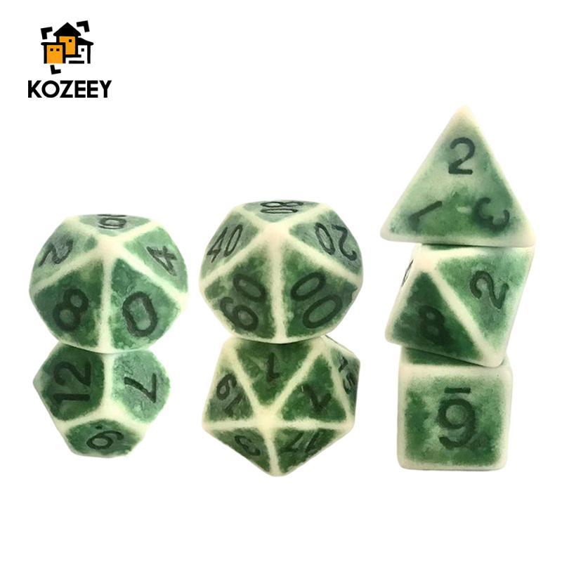 Bộ 7 Món Quà Tiệc Xúc Xắc Đa Diện 7 Món Màu Retro Cho D & D DND RPG
