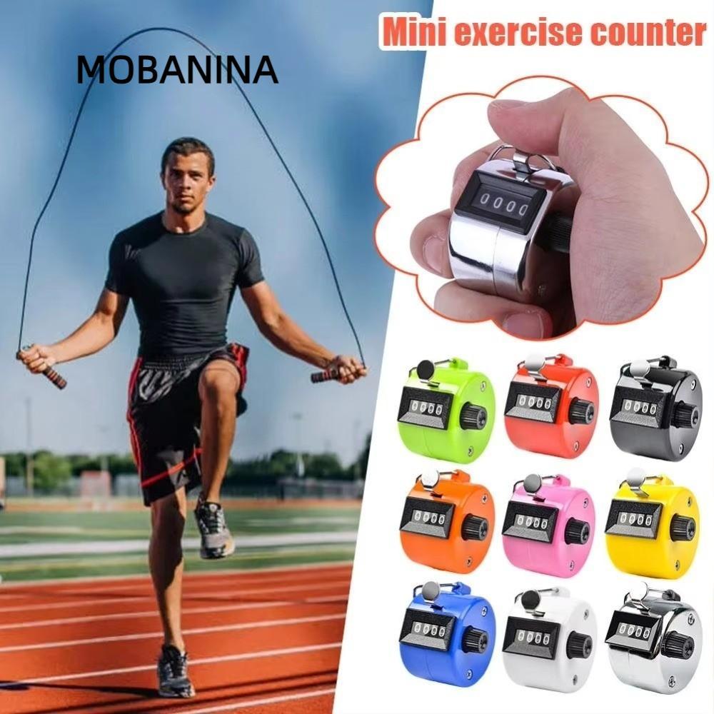 MOBANINA Tay Tally Counter, Kim Loại 4 Kỹ Thuật Số Cơ Clicker Counter, Di Động Không Cần Pin Mini Cầ
