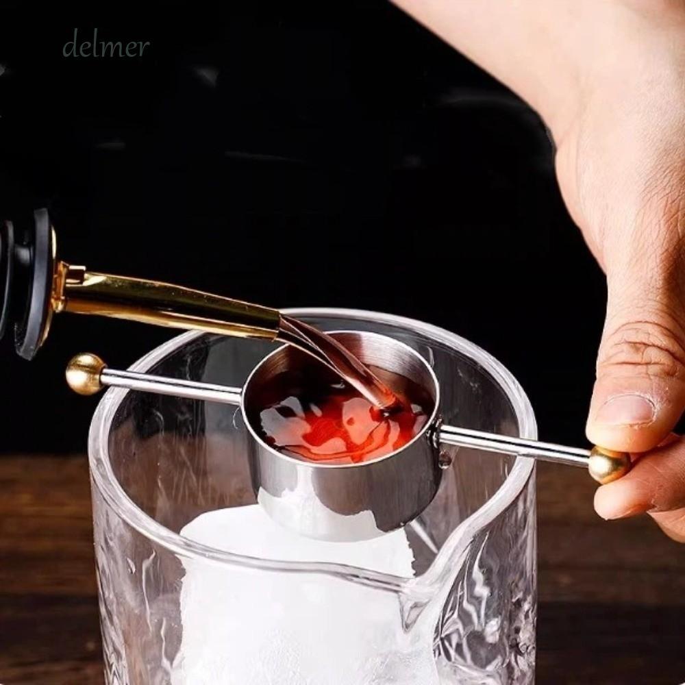 DELMER Cocktail Jigger, Cốc đo lường thiết kế hạt đôi 30ml, Công cụ trộn chính xác thanh dài chuyên 