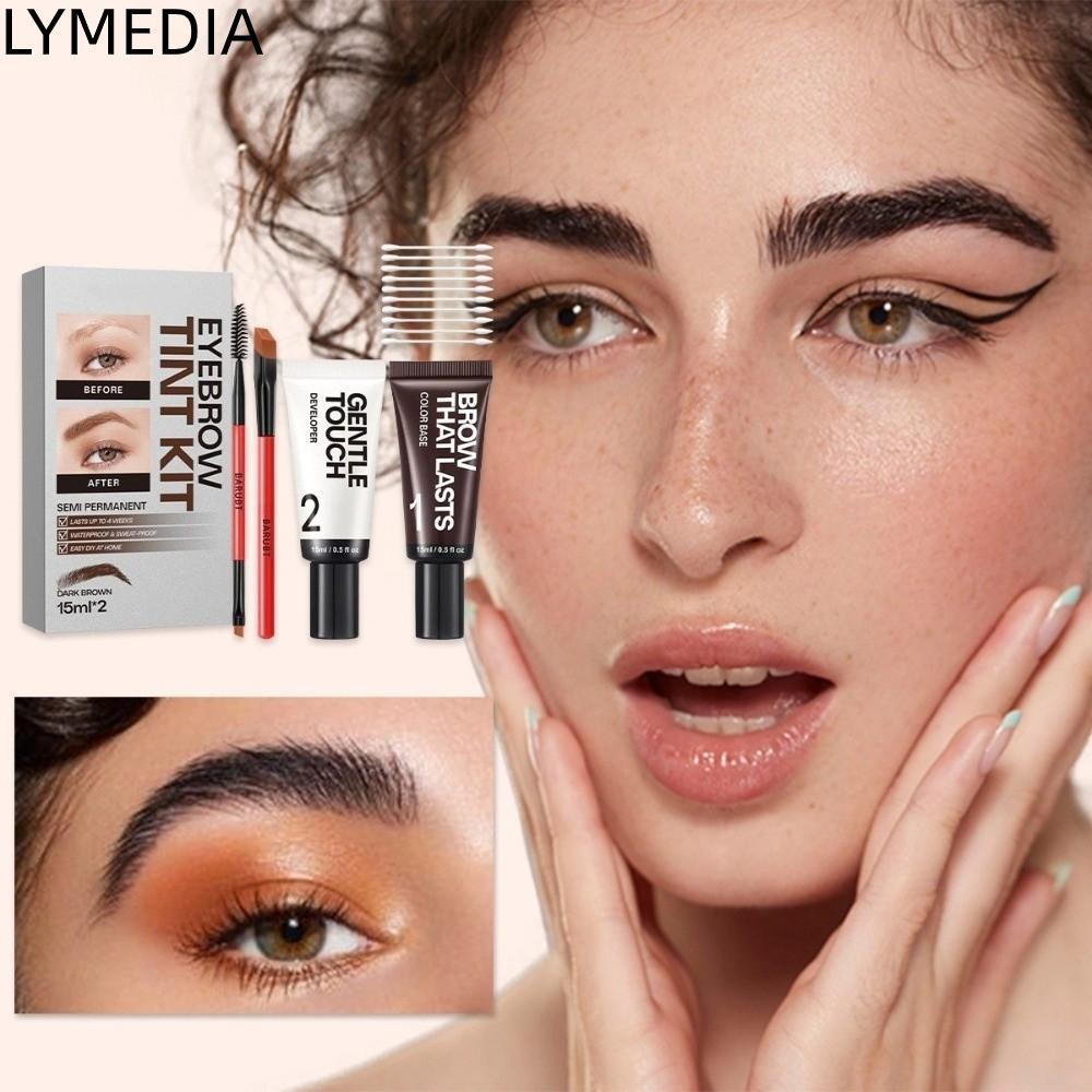 Bộ tint lông mày LYMEDIA, Tint lông mày bán vĩnh viễn tự nhiên chống thấm nước, Quà tặng nhuộm lông 