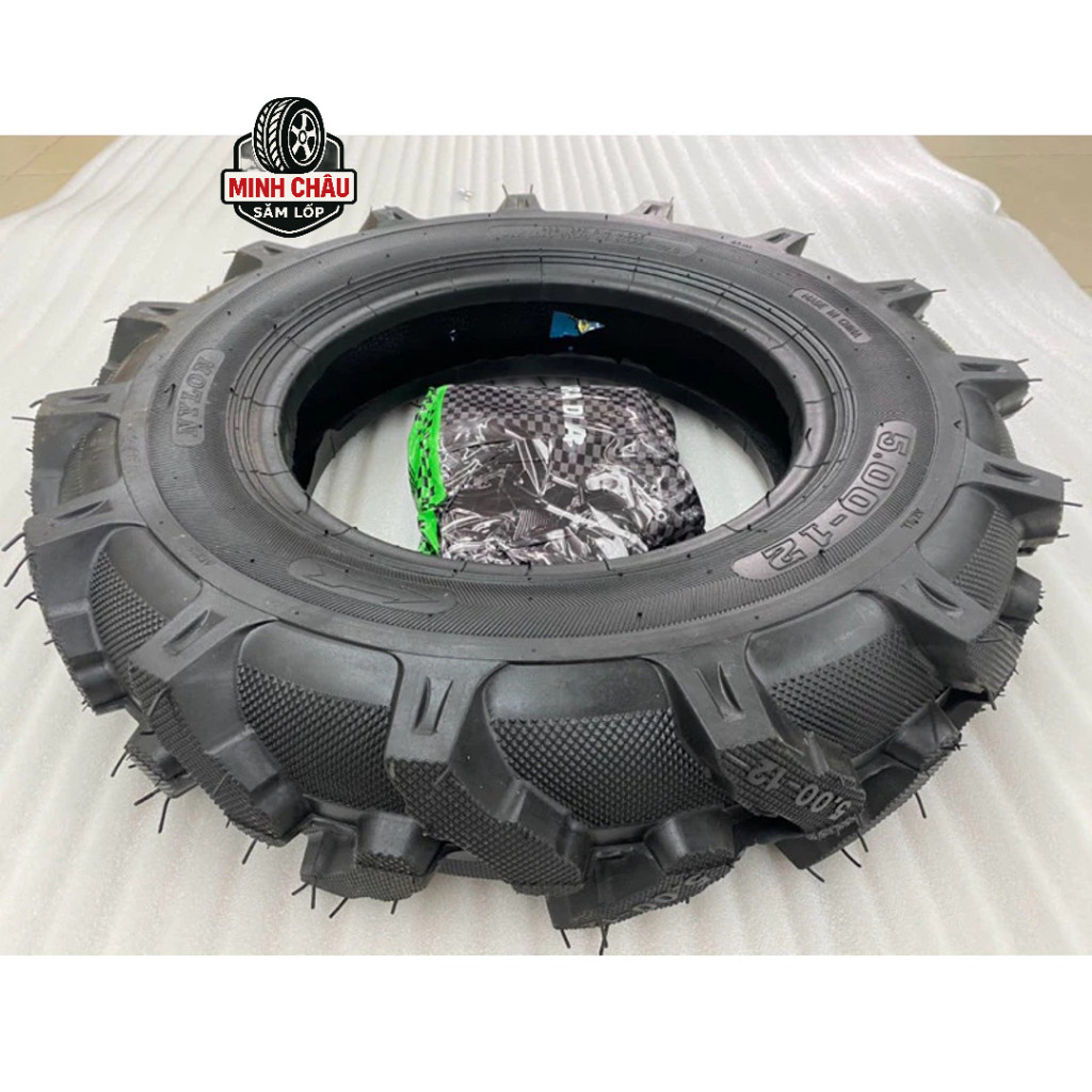 Vỏ Lốp Gai Máy Cày + Săm/Ruột 500-12 Hàng Tàu 12PR – Lắp Mâm/Lazang 400/450/500-12 – Xe 3 Bánh, 4 Bá