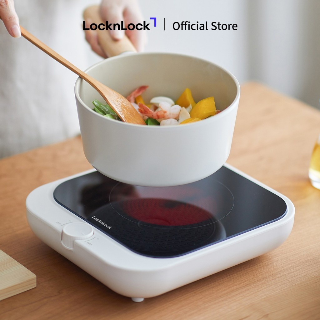 Bếp hồng ngoại mini LocknLock Bianco Mini infrared cooker 220V, 50Hz, 1300W - Màu ngà EJI136IVY