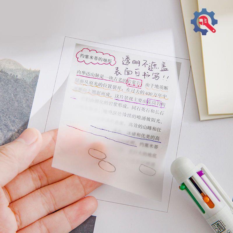 [GEX] 50 Tờ Sáng Tạo PET Trong Suốt Stiy Notes Quan Điểm Chống Thấm Nước Stiy Notes Sinh Viên Văn Ph