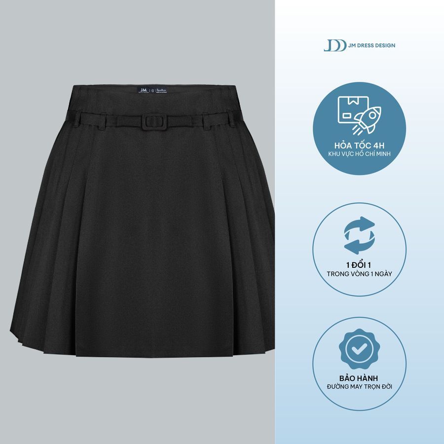 Chân váy xếp ly sườn đai bản nhỏ 4S09.2502K, chân váy tennis kèm đai thiết kế bởi JM Dress Design