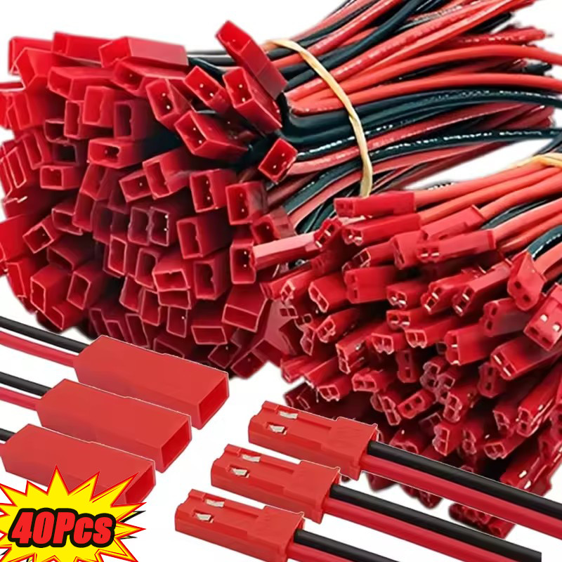 10 / 20 / 40 Cái Dải đèn LED và phích cắm kết nối đồ chơi RC| JST 2 Pin Nam Nữ Pitch Dây Siêu Mịn Ch