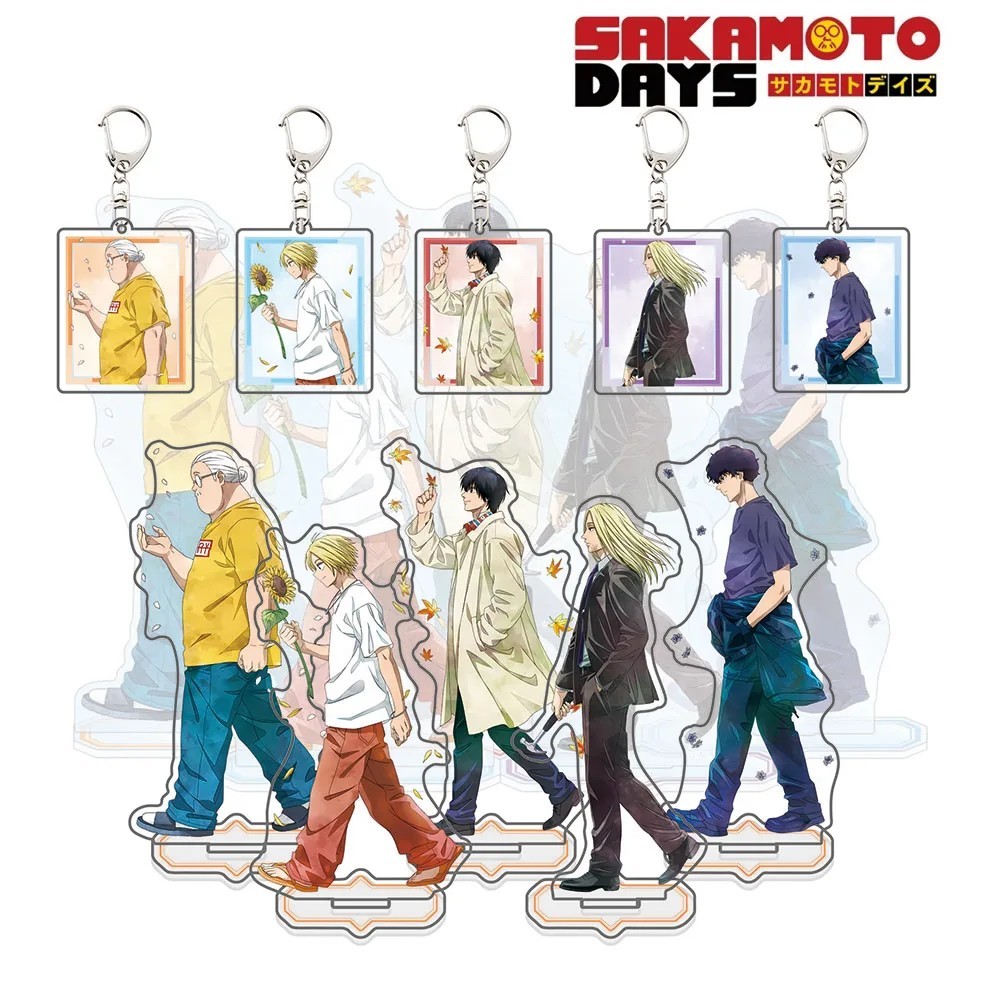 Standee Sakamoto Days mô hình mica nhân vật trang trí bàn học kèm móc khóa anime Sakamoto Days Shin 