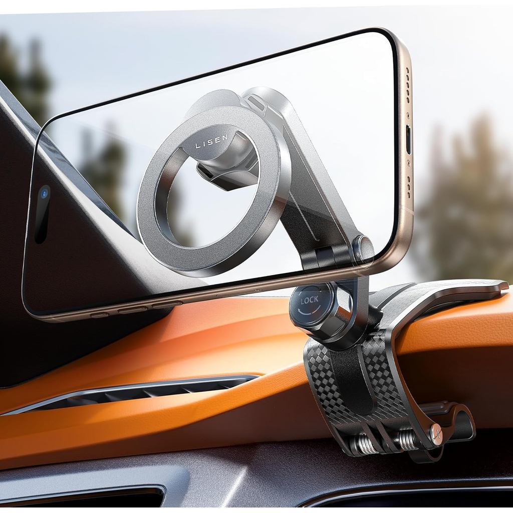 LISEN cho iPhone 17 Air cho Giá đỡ điện thoại ô tô Magsafe 360 độ, Giá đỡ bảng điều khiển, Giá đỡ từ