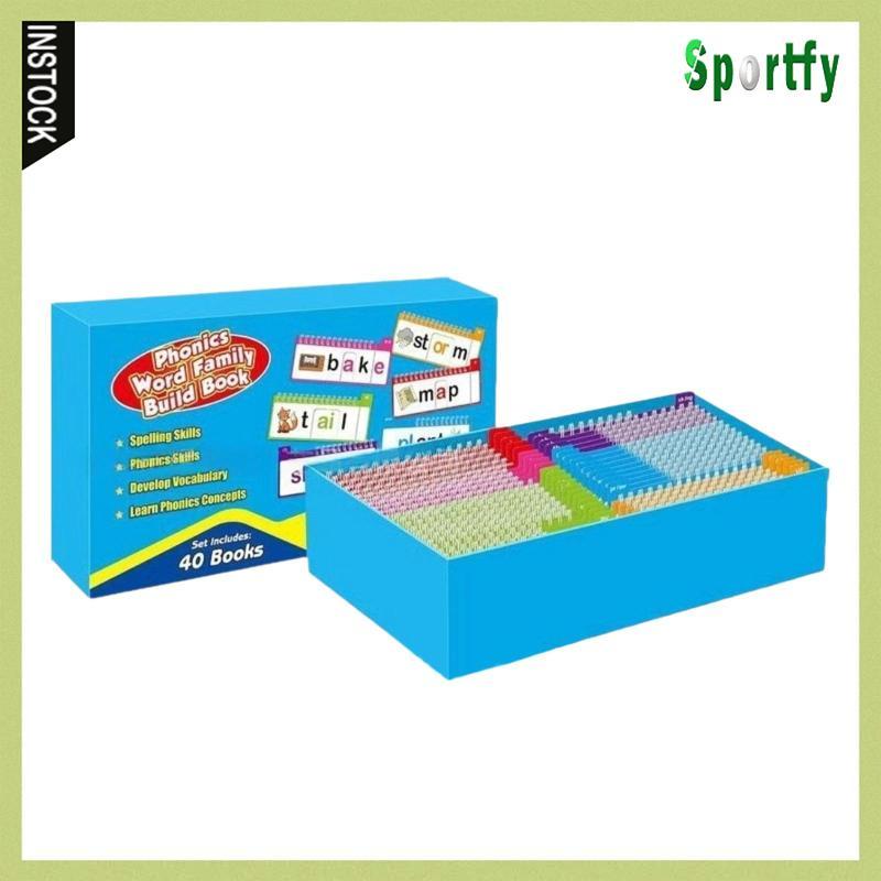 Word Family Build Book Flash Cards Đọc và Rhyme Flip Sách hoạt động cho