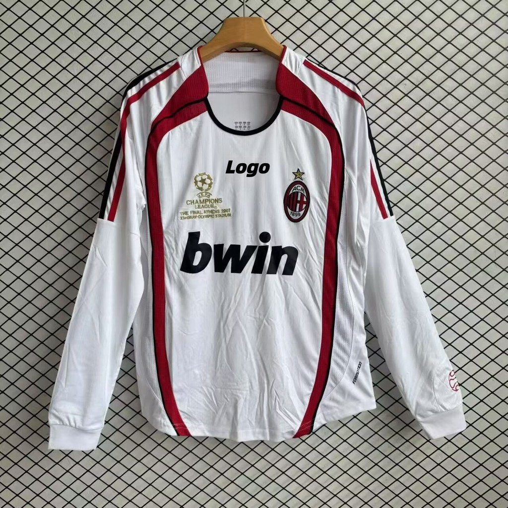 Phiên bản cổ điển AC Milan 2006 / 07 Áo thun nam dài tay AC Milan sân khách